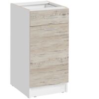 Mueble bajo de cocina Eco Nogal Blanqueado 1 puerta 1 cajón L 40 cm