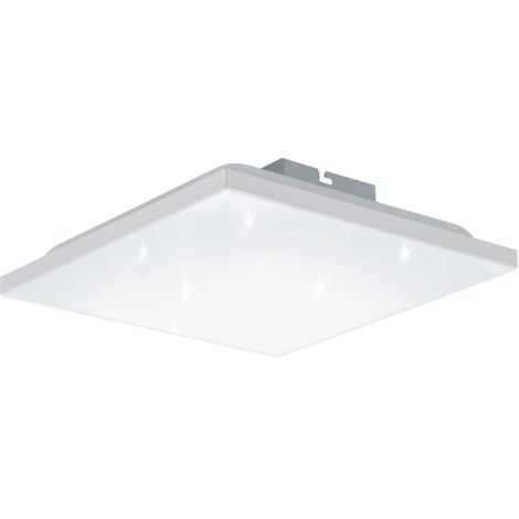 EGLO LED Panel Calemar-S, quadratische Deckenlampe mit Kristall-Effekt, Deckenleuchte aus Kunststoff und Metall in Weiß, Aufbauleuchte für Büro und Küche, neutralweiß, 29x29 cm