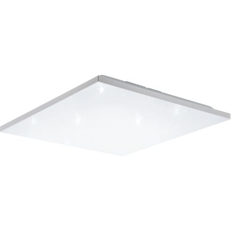 EGLO LED Panel Calemar-S, quadratische Deckenlampe mit Kristall-Effekt, Deckenleuchte aus Kunststoff und Metall in Weiß, Aufbauleuchte für Büro und Küche, neutralweiß, 44x44 cm