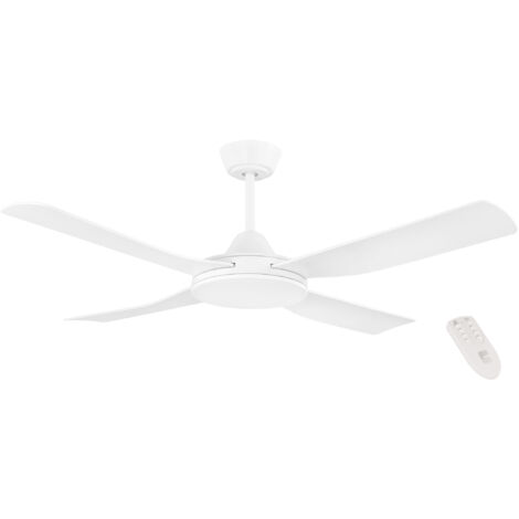 EGLO Deckenventilator Bondi 1, 4 Flügel Ventilator mit Fernbedienung, Timer und Sommer Winter Betrieb, ABS Kunststoff in Weiß matt, AC Motor, Ø 122cm (1/8)