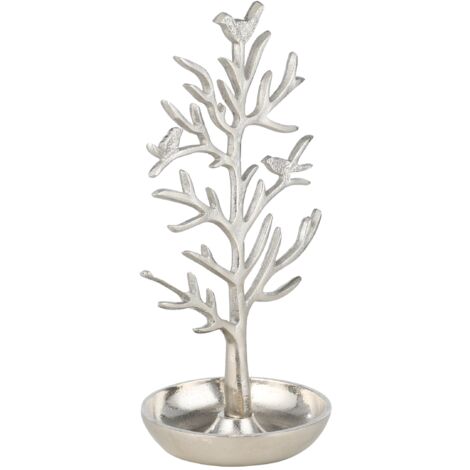 EGLO LIVING Schmuckständer Baum Gifu, Schmuckaufbewahrung für Ketten, Ringe und Ohrringe, Deko für Wohnzimmer und Schlafzimmer, Tischdeko aus Metall in Silber, 32 cm