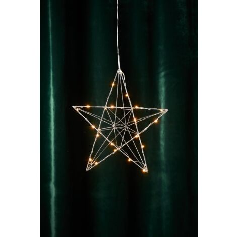 EGLO LED Weihnachtsdeko mit Dekostern zum Aufhngen, Hngedekoration  Weihnachten mit Timer, Fenster Weihnachtsstern hngend aus Metall in Chrom,  warmwei