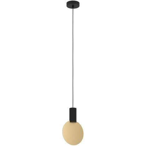 EGLO LED Hängelampe Sarona, Pendelleuchte Esstisch 1-flammig, Esszimmerlampe mit indirekter Beleuchtung, Hängeleuchte aus Metall in Schwarz und Gold, inkl. GU10-Leuchtmittel, warmweiß (1/5)