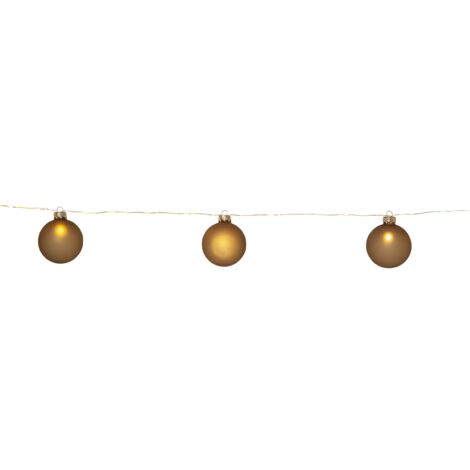 EGLO LED Lichterkette für innen Bliss, beleuchtete Wohnzimmer Deko mit Timer, batteriebetriebene Weihnachtsbeleuchtung mit Weihnachtskugeln, gold, warmweiß, Länge 1,6 m (1/3)