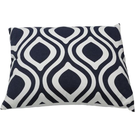 EGLO LIVING Kissen Chevery, klassisch elegantes Couch Zierkissen, Dekokissen aus Baumwolle und Polyester in Weiß und Blau, Kissenbezug mit Inlett, edles Sofakissen 45x45 cm (1/5)