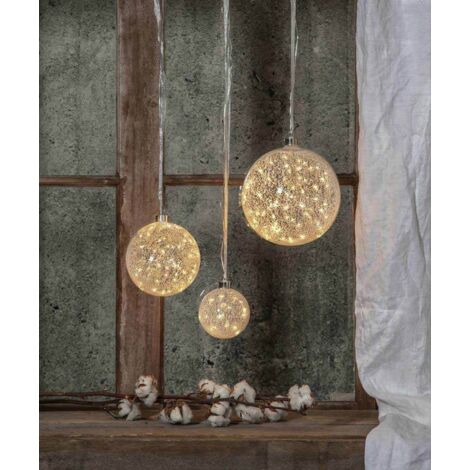 EGLO LED-Weihnachtskugel Für Innen – Beleuchtete Glaskugel Zum Hängen, 20 Cm, Warmweiß, Mit 3m Kabel Weihnachtskugel LED