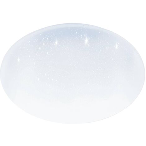 EGLO Deckenlampe Pogliola-S, Ø 50 cm, Kristalleffekt LED Deckenleuchte, Wohnzimmerlampe aus Stahl und Kunststoff, Lampe weiß, Kinderzimmerlampe, Küchenlampe, Bürolampe, Flurlampe Decke
