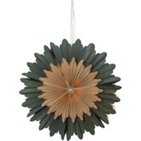 EGLO Weihnachtsstern für innen, Dekostern aus Papier zum Aufhängen, Fensterdeko in Grün und Gold, 3D Adventsstern, Wand Deko Wohnzimmer, Ø 50 cm