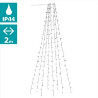 EGLO LED Weihnachtsbaumbeleuchtung für innen und außen, bunte Überwurflichterkette Weihnachtsbaum, Lichternetz mit Kabel, 2 m