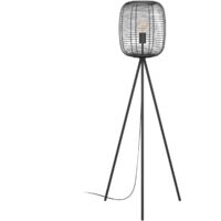 EGLO Stehlampe Rinroe, Stativ Stehleuchte, Standleuchte Dreibein aus Metall in schwarz, Lampe Wohnzimmer mit Schalter, Wohnzimmerlampe mit E27 Fassung