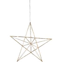 EGLO LED Weihnachtsdeko mit Dekostern zum Aufhängen, Hängedekoration Weihnachten mit Timer, Fenster Weihnachtsstern hängend aus Metall in Messing, warmweiß