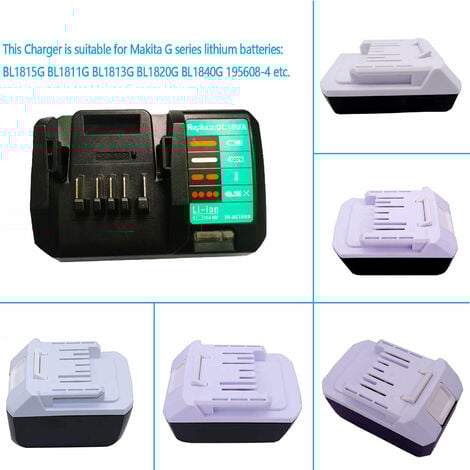 (3 Pack)  2X Battery & 1X Charger for Makita  BL1813G 18V 3.0Ah BL1815G BL1820G BL1840G HP457D DF457D DK18041 DK18015 Charger DC18WA (14.4V &18V )