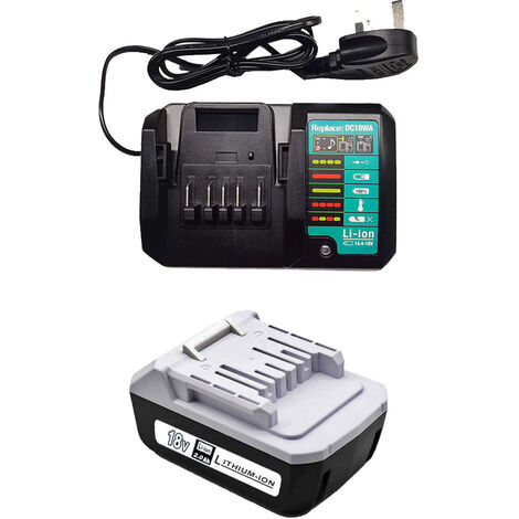 (2Pack) 2.0Ah Battery+Charger DC18WA For Makita BL1813G BL1811G BL1813G BL1815G BL1820G 195608-4 18V G-Series Li-thium compatible with power tool HP457D TD127D JV183D TD127D (1/4)