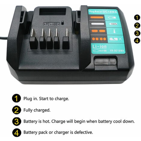 (3 Pack) 2X 18V 4.0Ah BL1815G BL1813G BL1811G Replace Makita Battery + Charger DC18WA for Makita 195608-4 BL1820G BL1830G BL1840G DF457D TD127D HP457D JV183D CL183D UR180D DMR106