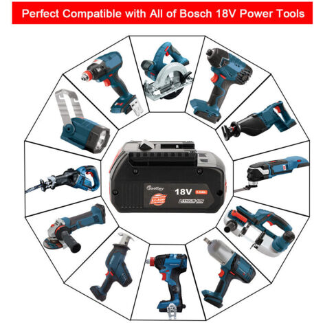 Professional Replace Bosch Battery 18V 5.0Ah 18 V-LI Lithium LED for Bosch 2607336092 2607336236 BAT619 2607336169 BAT609G 2607336170 2607336 235 2607336091 BAT609 BAT618 BAT610G