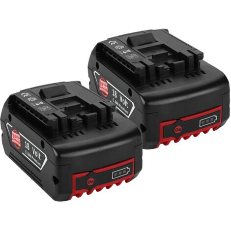2X 5Ah Akku für Bosch 18V Professional GBA GSB GSR BAT609 BAT609G BAT618 BAT620 BAT622, 18 Volt 5,0 Ah Lithium-Ionen Ersatzakku für Bosch 2607336091, 2607336170, 2607336235, 2607336169
