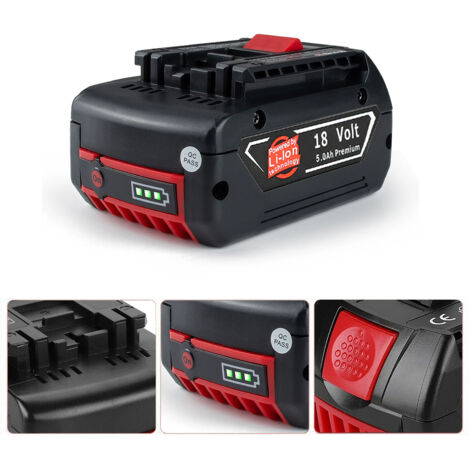 2X 5Ah Akku für Bosch 18V Professional GBA GSB GSR BAT609 BAT609G BAT618 BAT620 BAT622, 18 Volt 5,0 Ah Lithium-Ionen Ersatzakku für Bosch 2607336091, 2607336170, 2607336235, 2607336169