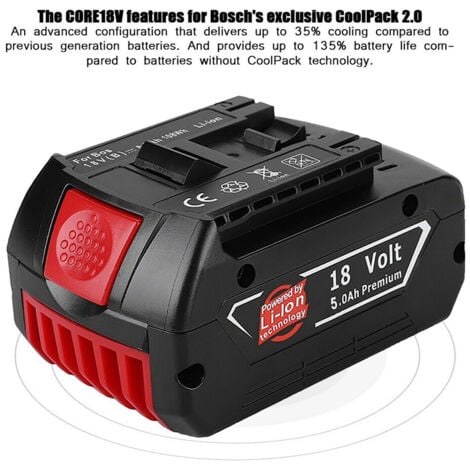 10 STüCK Akku für Bosch 18V 5,0Ah Lithium-Ionen Akku Kompatibel mit Bosch Professional GBA GSR GSB 18VE-2-LI, BAT609G BAT609, BAT618, BAT618G, BAT610G, BAT619G, BAT619, BAT609G, BAT620, BAT622, 260733