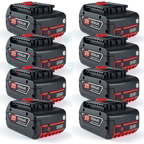 8 Stück 18 Volt 5,0 Ah GBA GSB GSR Akku für Bosch Professional GAL GBH BAT609 BAT609G BAT618 17618 25618-01 BAT620 BAT622 Li-Ion Accu Ersatz für 1600A002U5 / 2607337069, 1600Z00038 / 2607336815, 26073