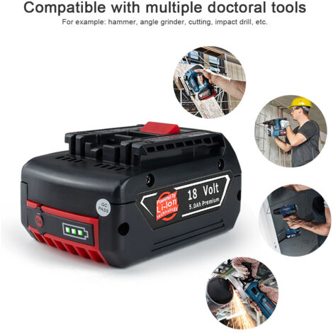 8 Stück 18 Volt 5,0 Ah GBA GSB GSR Akku für Bosch Professional GAL GBH BAT609 BAT609G BAT618 17618 25618-01 BAT620 BAT622 Li-Ion Accu Ersatz für 1600A002U5 / 2607337069, 1600Z00038 / 2607336815, 26073