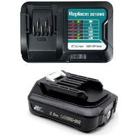 BL1021B BL1016 Ersatzakku für Makita Akku 12V 10,8V 2.0Ah CXT, mit Ladegerät DC10WD DC10SB, Ersatz für Makita BL1015 BL1020 BL1041B BL1040B BL1040 CP100DZ DF031D DF33D CL106FD CG100D