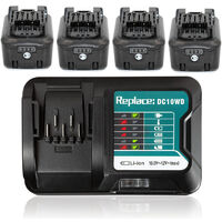 4 Stück BL1041B Ersatzakku mit Ladegerät DC10WD für Makita 12 V 10,8 V 4000mAh BL1041B BL1021B BL1016 BL1015 für Makita 197339-1 197406-2 BL1040 BL1040B DC10SB DC10WC