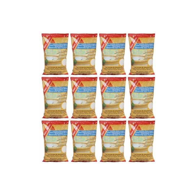 Set von 12 pulverförmigen Zusätzen zum Imprägnieren von Mörtel und Beton SIKA Super Sikalite