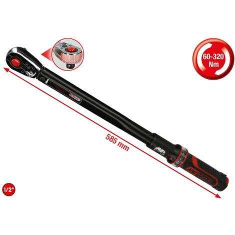 KS TOOLS Ergotorque Precision Plus Drehmomentschlüssel - 1/2 Zoll - 585 mm - 516.1572