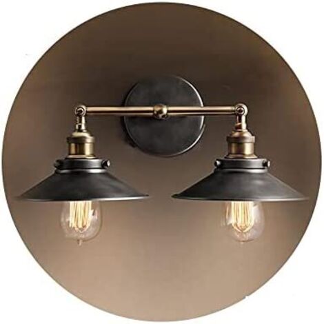Vintage-Doppelwandleuchte aus Metall, E27, 60 W, 63 x 29 cm, EDM