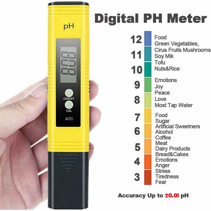 Misuratore Ph, PH Tester, misuratore ph acqua 4 in 1 PH/TDS&EC white+b –