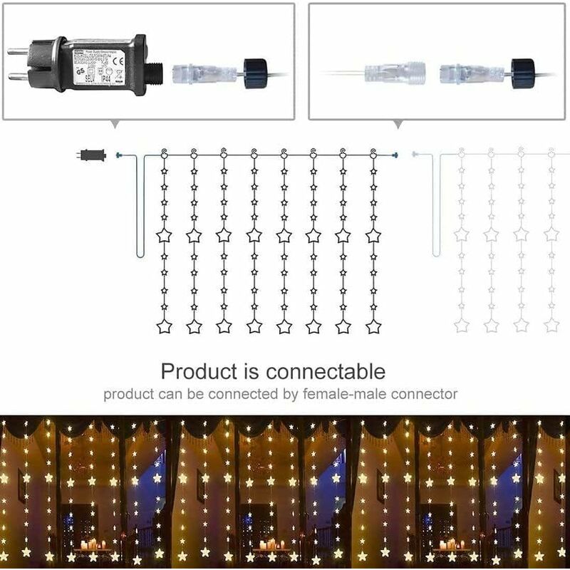 MCS-1452749: Guirlande lumineuse, 80 LED, fil d'argent, fonctionnant sur  batt chez reichelt elektronik