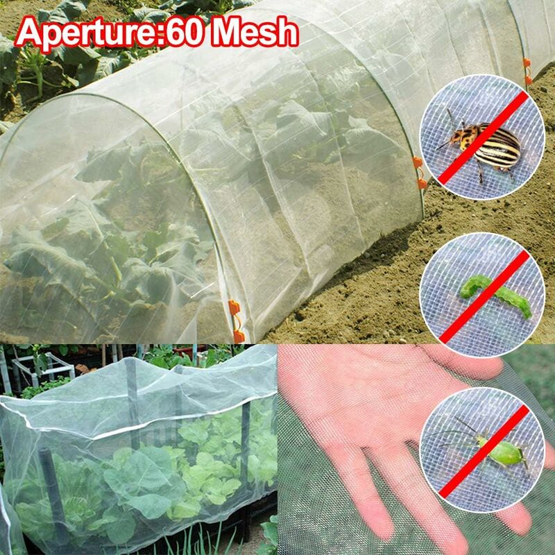 Filet de protection anti-insectes en maille fine pour jardin, serre,  plantes, fruits, fleurs, cultures 2.5x10m