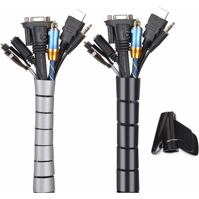 Cache Cable 2 Pack,Flexible Range Cable 2x3m PE Cable Rangement