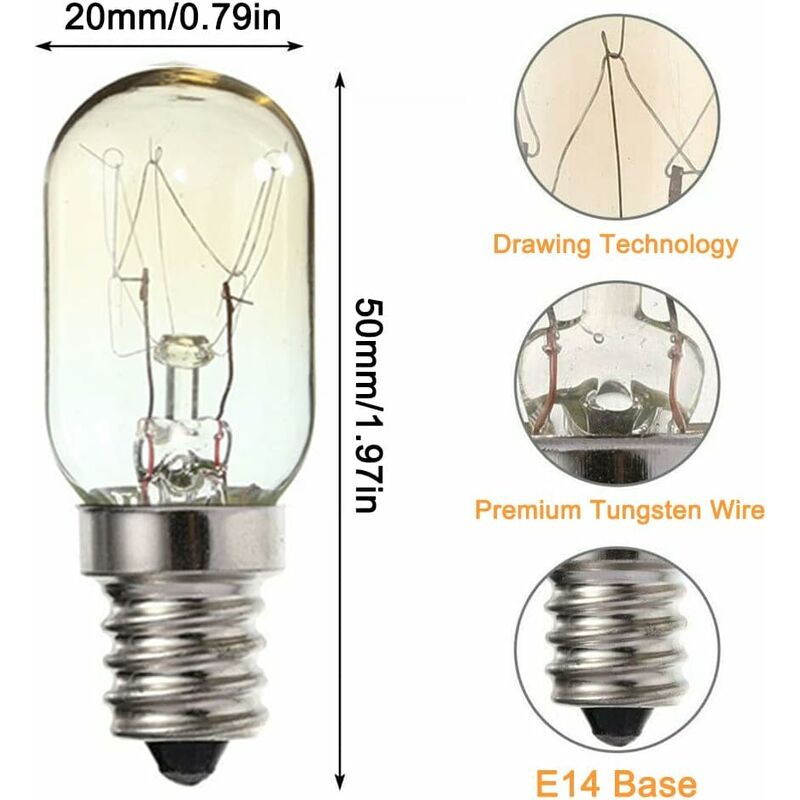 2W (=20W) LED Pygmée 3000K Filament Appareil Ses E14 Vis Edison