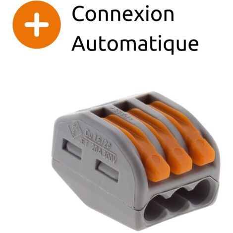 Lot de 10 mini bornes de connexion rapide s2273 pour fils rigides