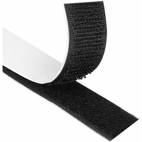 Bande scratch adhésive 50 mm Noire crochet - 1 m