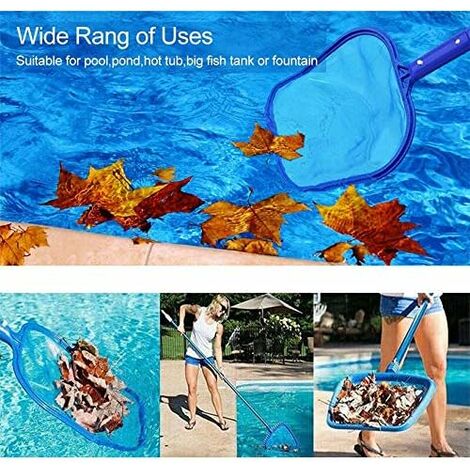 Filet de piscine écumeur de feuilles pour piscines écumeur de feuilles avec  manche en aluminium de 120 cm et filet de piscine à mailles fines pour le  nettoyage de la piscine et