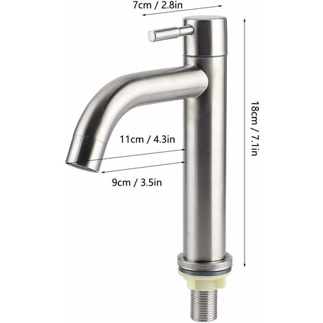 TOPINCN Robinet d'eau froide simple, robinet d'eau froide, plastique ABS  Robinet d'eau froide unique robinet d'eau du robinet de la salle de bains  bassin évier de cuisine Accessoires 