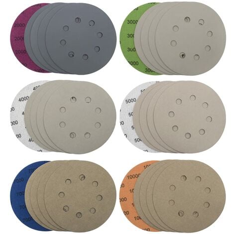 Set de disques abrasifs / papier abrasif Papier de verre - 120 pièces - 125  MM - grain