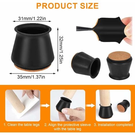 20 Pièces Couvre-Jambes De Chaise, Silicone Chaise Casquettes Pieds, Chaise  Pied