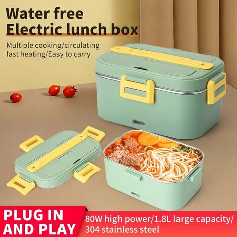 Boîte à Repas Chauffante 1,2L Isotherme Lunch Box Electrique Amovible en  Acier Inoxydable avec Sac de Rangement pour Voiture Maison