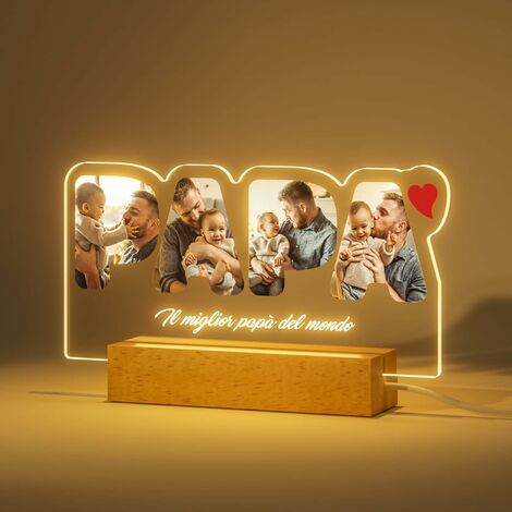 Cadeaux personnalisés de lumière de nuit pour les cadeaux de fête des mères  de maman de fille fils meilleurs cadeaux de maman veilleuse 7 couleurs lampe  de nuit acrylique personnalisée -  France