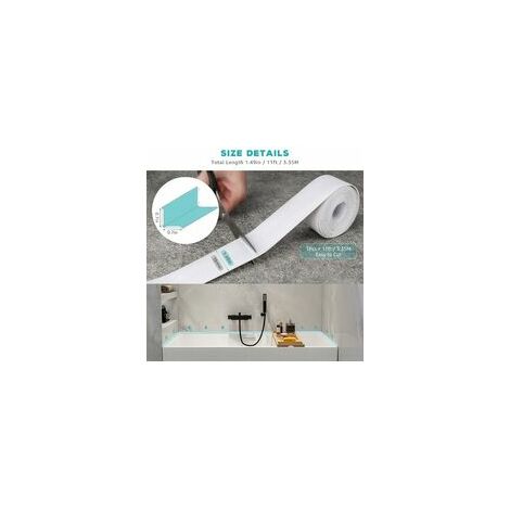 Joint Silicone Blanc Salle de Bain,Ruban d'étanchéité pour cuisine ou salle  de bain,Ruban auto-adhésif anti-moisissure et anti-fuite adapté à de  nombreuses occasions 2Pcs,Oi-FRIS