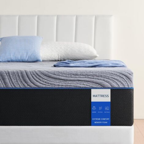 Molblly Matelas 140x190, Matelas en Mousse à mémoire de Forme, Épaisseur 22CM, Fermeté Moyenne, Confortable, Tissus Doux pour la Peau Anti-Allergique, Respirable et Extrêmement Durable