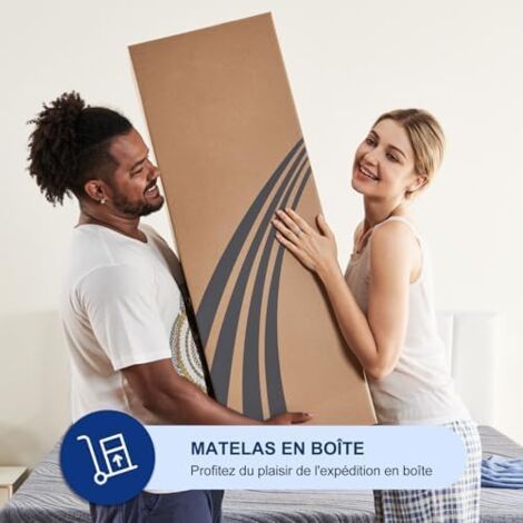 Molblly Matelas 140x190, Matelas en Mousse à mémoire de Forme, Épaisseur 22CM, Fermeté Moyenne, Confortable, Tissus Doux pour la Peau Anti-Allergique, Respirable et Extrêmement Durable