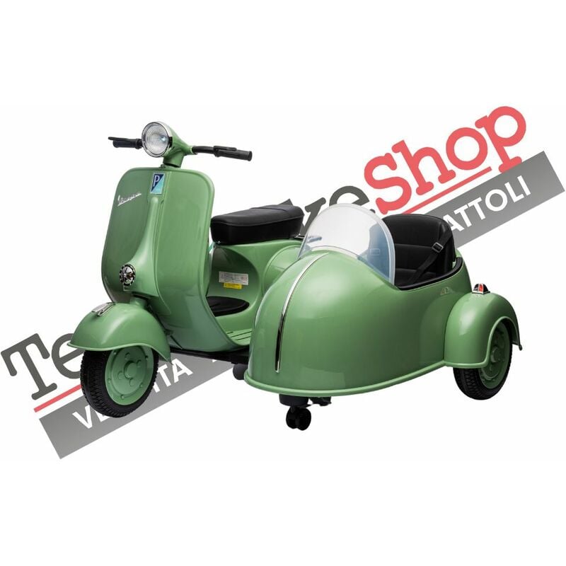 Moto Elettrica Piaggio Per Bambini Vespa GTS Rotelle 12V Luci LED