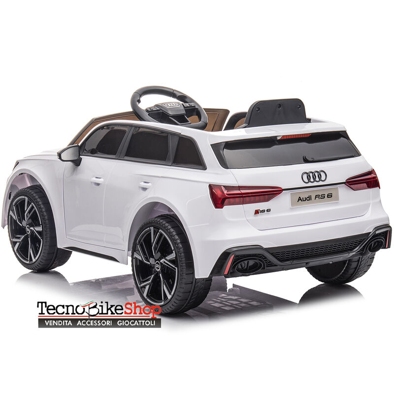 Auto Macchina Elettrica per Bambini 12V Audi RS 6 Sedile Pelle con  Telecomando Gialla