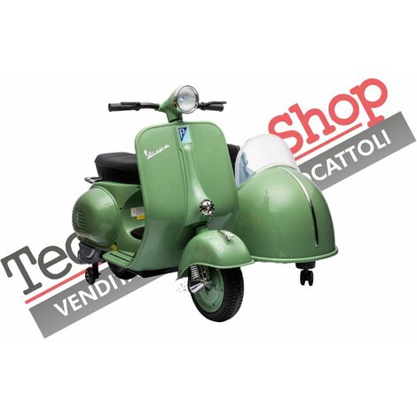 Moto Elettrica Piaggio Per Bambini Vespa GTS Rotelle 12V Luci LED Suoni  (Grigio)