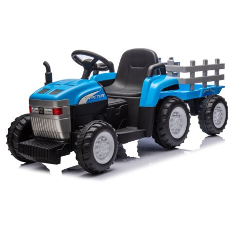 Trattore elettrico per bambini 12V con rimorchio in auto