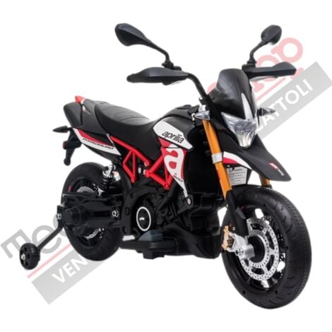 Moto Elettrica per Bambini Aprilia Racing Dorsoduro 12V Ruote in EVA-Rosso